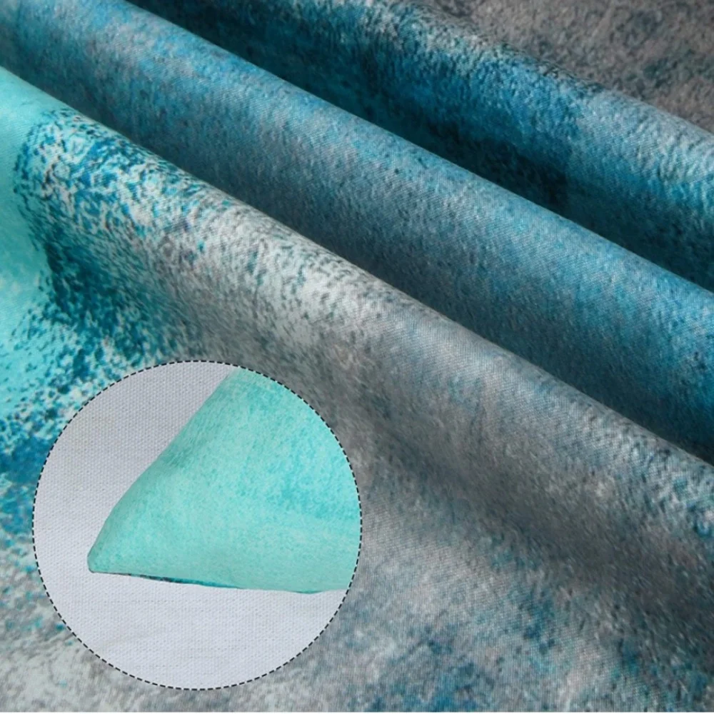 Luxury Home | Modern Aqua Teal & Grey Abstract Oil Painting Throw Pillow Covers